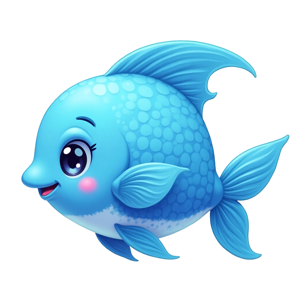 Cute Blue Fish Illustration